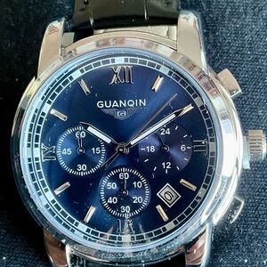 NIB 40mm Guanqin Chronograph w Date/24Hour Register